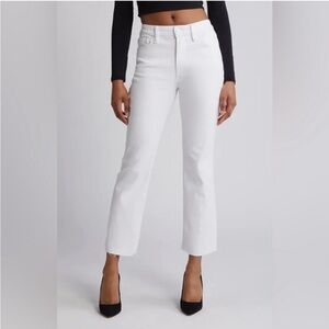 Good American Good Straight High Waist Raw Hem Straight Leg Jeans